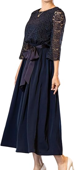 Amazon Co Jp Sweet Mommy マタニティ ワンピース 授乳服 レース切り替え ロング ウエストゴム ポケットあり チクチクしないストレッチレース 服 ファッション小物