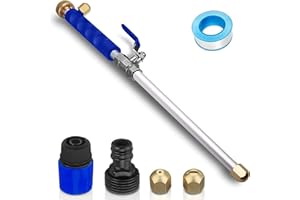 CARFKA Hydro Jet Washer High Pressure Power Washer Wand Water Hose with 2 Hose Nozzle Auto Watering Sprayer Flexible Garden Watering Sprayer for Car Wash and Window Washing 17 inch (Blue)