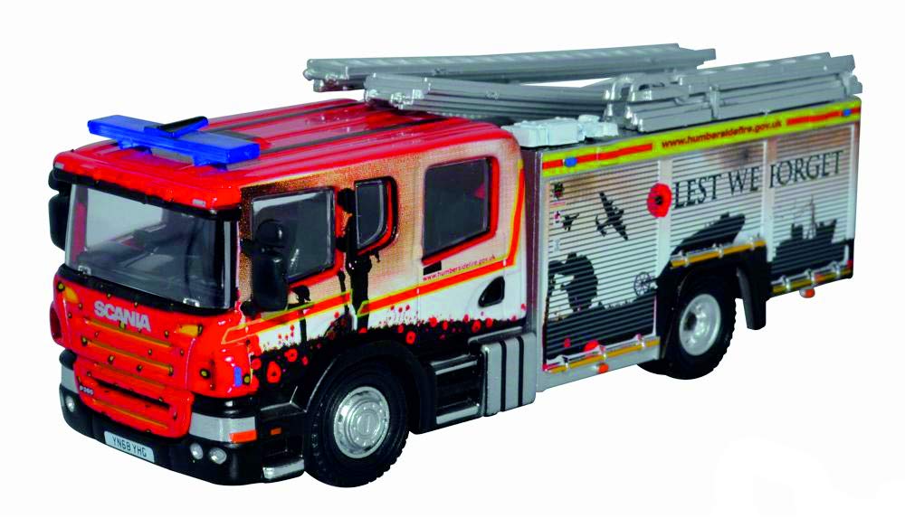 Oxford Diecast 1:76 Humberside Fire and Rescue Pump Ladder Collectable model 76SFE011