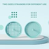 Pisol Wide Mouth Funnel Set with 5 Spouts & 2 Strainers Teal Kitchen Funnel view 6