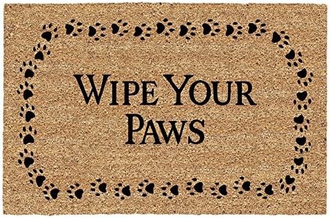 Decoir Entrance Mat Decorative Wipe Your Paws 20" X 30" Coir