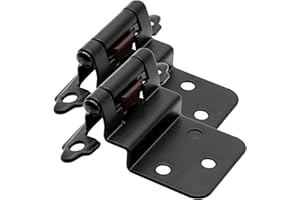 DONANIM 3/8" Inset Cabinet Hinges Black (15 Pairs -30 Pcs) Self Closing Cupboard Hinges for Kitchen/Bathroom/Furniture Cabinets & Doors