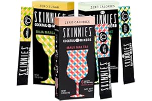 R.S.V.P. SKINNIES RSVP Skinnies Caribbean Pack - Makes 18 Drinks - Baja Margarita, Mojito Twist, Maui Mai Tai – Zero Sugar Mixer Packets for Mocktails or Cocktails. No Aspartame, Gluten Free (3 boxes/6 packets per box)