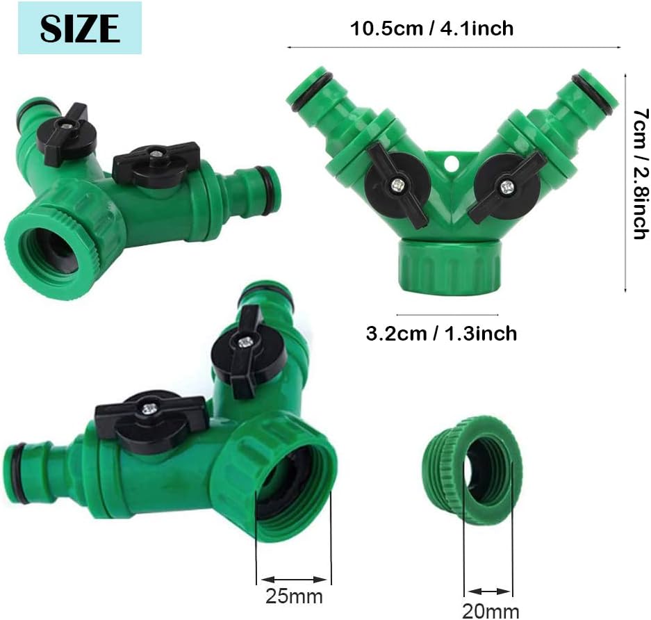 SUNSK Garden Hose Splitter 2 Way Hose Connector with Control Valve