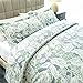 Ashler Bed Sheets Sets - Duvet Green&Grey 3 Piece Queen Size - Soft Microfiber Hypoallergenic 1800 Series Deep Pocket Fitted Sheets Wrinkle Fade and Stain Resistant