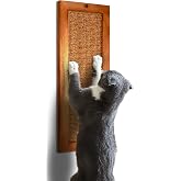 LSAIFATER Cat Scratching Post, Wooden Sisal Cats Wall Scratcher, Floor or Wall Mounted Vertical Cat Scratch Pad for Indoor Cats Adults or Kittens, Cat Wall Furniture Protector