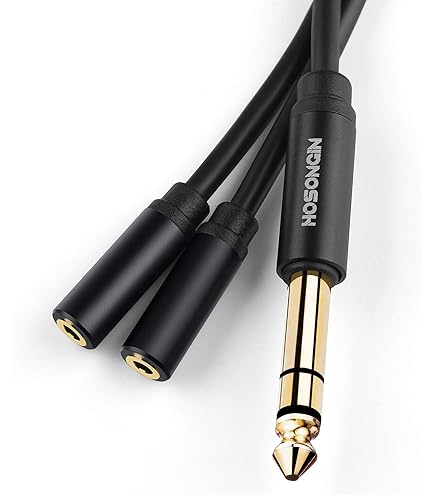 Hahiyo 3,25 M-2x6,35 F-TRS Plugue Estéreo Interconexão áudio Um Macho 6,35 Mm (1/10.2 Cm) E Duas Fêmeas 3,25 Mm (1/8 Pol) Divisor Adaptador Bom Sinal Som Encaixe Apertado Não Oscila Para Guitarra