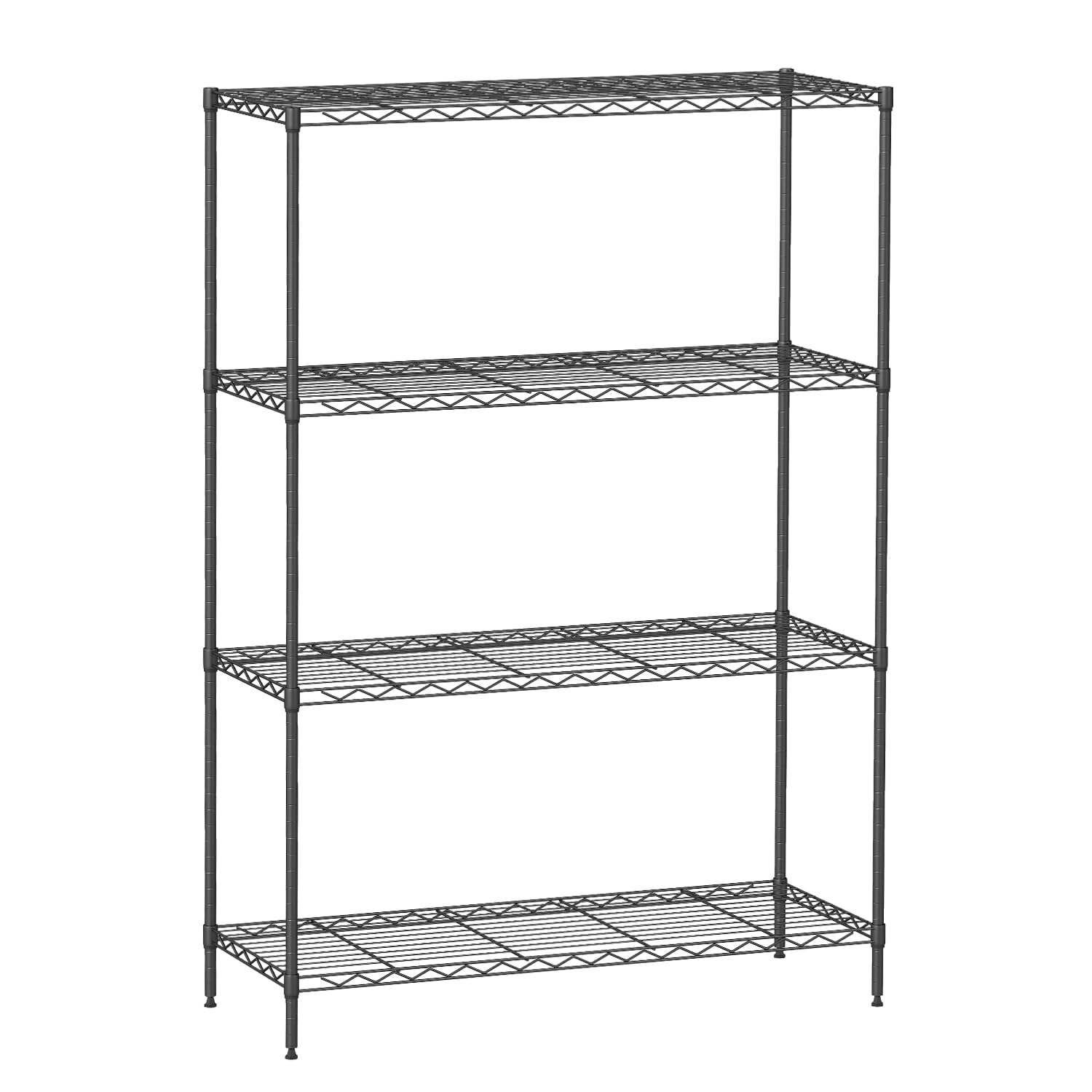 4-Tier Storage Shelves 35.4" L x 13.3" W x 53.7" H Metal Garage Shelves Standing Storage Shelf Adjustable Layer Racks with Steel Frame Suitable for Kitchen, Garage or Commercial Use (Black) Image