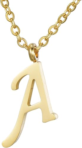 Morella Collier Pour Femmes En Acier Inoxydable Or Avec Pendentif Lettre A Amazon Fr Bijoux