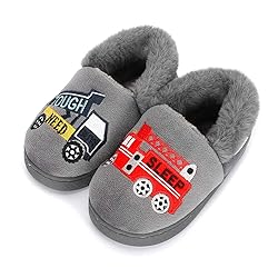ESTAMICO Boys Girls Warm Slippers Cartoon Truck