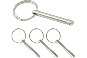 Suiwotin 4pcs Quick Release Pin, 1/4" (6.3mm) Diameter, Usable Length 1-1/2", Overall Length 2", 316 Stainless Steel Bimini Top Pins for Boat Marine Hardware