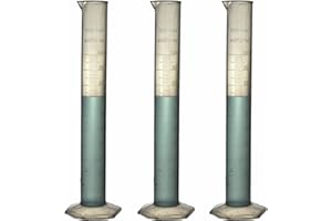 TN LAB SUPPLY Graduated Measuring Cylinder Polypropylene Plastic 100ml 3-Pack (100ml, 3)