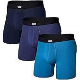 SAXX Underwear Co. Men's Core Cotton Boxer Brief with Fly, Pouch, 3 Pack