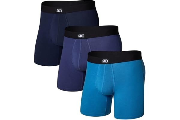 SAXX Underwear Co. Men's Core Cotton Boxer Brief Fly 3-Pack