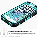 iPhone 5S Case, Elegant Choise Shock Absorbing Case, Rubber Combo Hybrid Impact Silicone Armor Hard Case Cover for Apple iPhone 5S (C-Blue/Black)