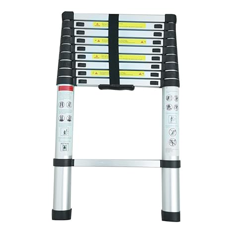 Teleskopleiter mit Fingerklemmschutz ausziehbare Leiter Aluleiter Ausziehleiter Anlegeleiter aus hochwertigem Alu Teleskop-De