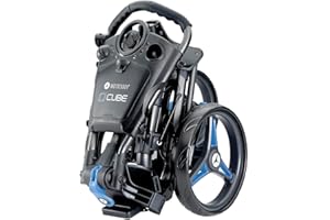 Motocaddy Cube Golf Push Cart - Foldable, Lightweight, 3 Wheel Golf Bag Cart for Golf Clubs - Easy to Open and Close with Folding Lock - Drink and Scorecard Holder (Blue)
