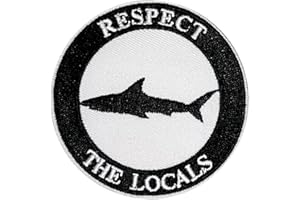 HIESPU STORE Respect The Locals Great White Shark Embroidered Iron On Patch