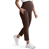 Mama Land Maternity Joggers for Women High Waisted Stretchy Pregnancy Pants with Side Pockets Buttery Soft Lounge Activewear Fall Maternity Clothes(Toasted Brown, S)