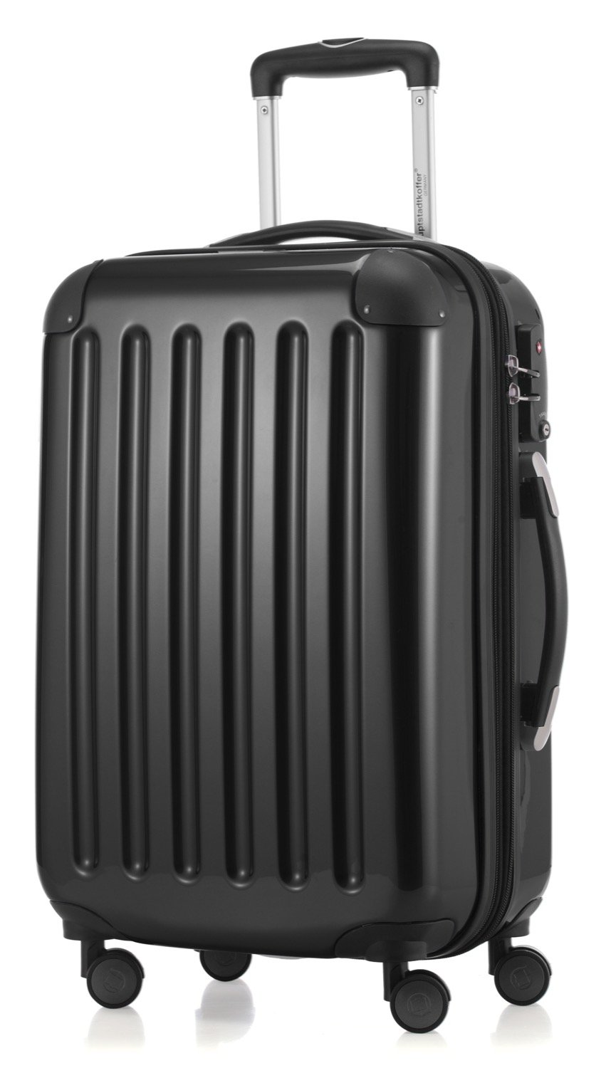 Hauptstadtkoffer - Alex - Hardshell Hand Luggage, Cabin Suitcase, 4 Double Wheels, TSA, 55 cm, 42 liters, Black