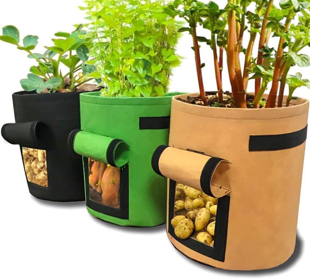 Vegetable Grow Bag,3Pack Potato Planting Grow Bags 7Gallon Breathable