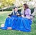Lightspeed Outdoors XL Soft Plush Fleece Outdoor Stadium Rainproof and Windproof Picnic Blanket | 72” x 58” 2 Person Camp Blanket (Blue)