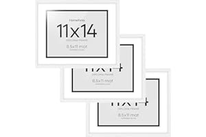 Homeforia 11x14 White Diploma Frame, High End Black Oak 11 x 14 Certificate Wood Frames with Mat 8.5x11, 14x11 Wooden Documen