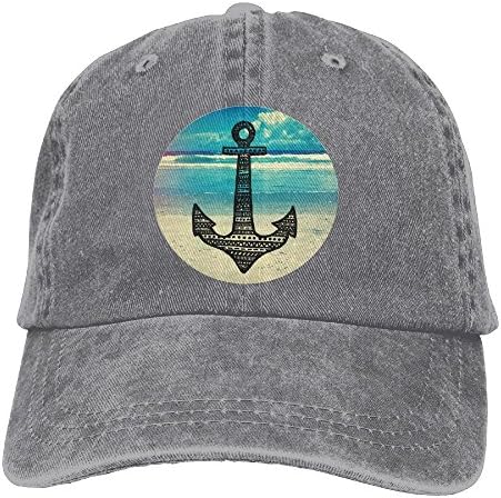OHMYCOLOR Nautical Captain Tribal Anchor Beach Denim Adjustable Baseball Caps For Mens Womens Funny Slogans Hip Hop Trucker Hats Snapback