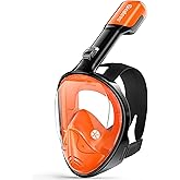 Greatever Full Face Snorkel Mask, Snorkeling Gear for Adults with Latest Dry Top Breathing System and Detachable Camera Mount, Foldable Snorkel Set for Family Snorkeling Trips, Anti-Fog & Anti-Leak