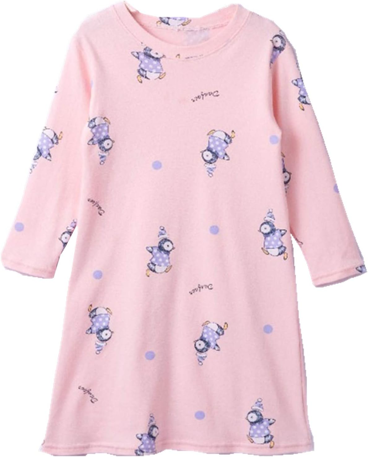 HOYMN Girls Nightgowns Sleep Shirts Long Sleeve Cotton Sleepwear Nightdress for Toddler 2-11 Years