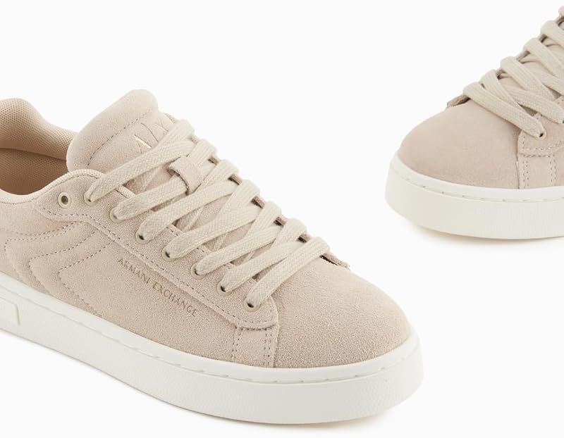 Baskets London en Cuir avec Logo doré pour Femme, Sable, 36 EU