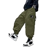 AOWKULAE Boys Casual Cargo Pants for Kids 5-14 Years