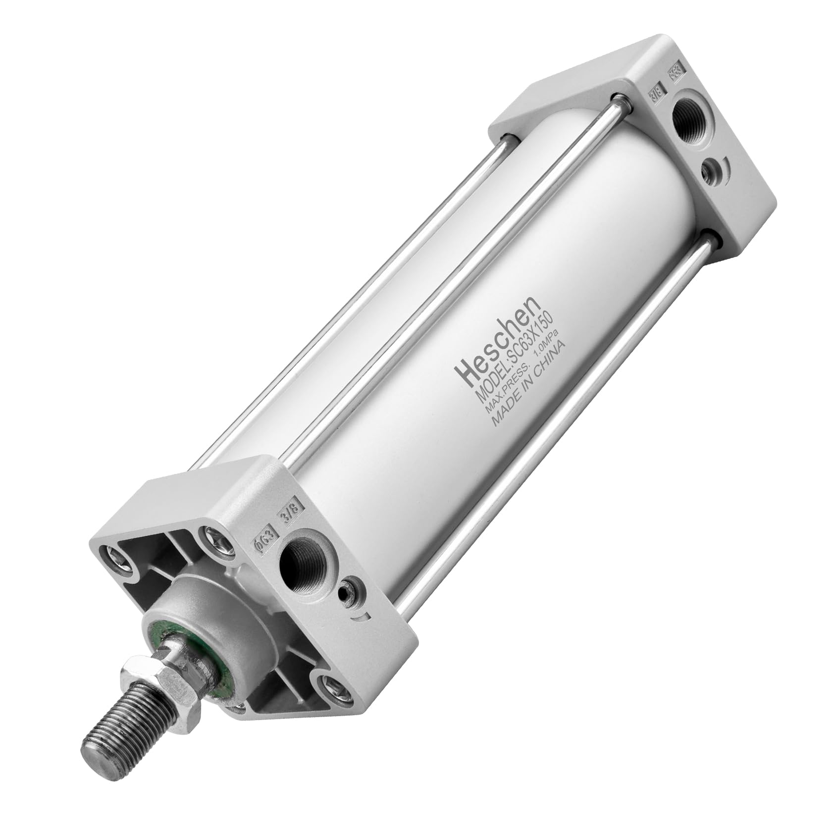Heschen Pneumatic Standard Cylinder, SC 63-150, PT3/8'' Port, 63mm Bore, 150mm Stroke, Double Acting