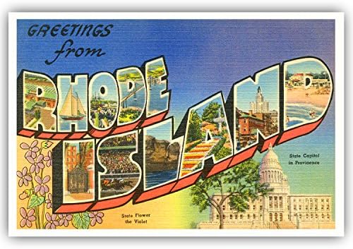 Amazon.com : GREETINGS FROM RHODE ISLAND vintage reprint postcard set of 20  identical postcards. Large letter US state name post card pack (ca.  1930's-1940's). Made in USA. : Office Products