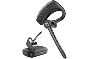 ZUKUMU Bluetooth Headset Wireless Earpiece Microphone 180H Playtime 1000mAh Wireless Charging Case Handsfree Over Ear Earphones LED Display for iPhone iOS Android Cell Phones PC Computer Trucker Drivers Work