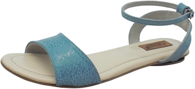 Amazon.com | Green Casuals Women's Flat Sandal Genuine ECOMARK Certified Leather 856-6 M US 