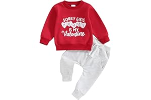 BAGILAANOE Valentine 's Day Outfit Clothes Set Infant Toddler Baby Boy Long Sleeve Sweatshirt and Pants Set