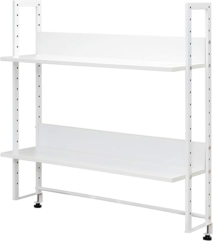 Amazon 届け先法人限定 オフィスコム 机上ラック 机上台 2段 ハイタイプ 幅1000mm デスク 収納 ホワイト Z Lusrh 1000 Wh3 デスク上置棚 文房具 オフィス用品