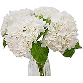 WenXin 4-Packet White Hydrangea Artificial Flowers Faux Hydrangea Flowers Real Touch Bridal Hydrangea Wedding Decoration