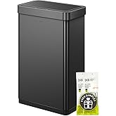 EKO Mirage X 80 Liter / 21.1 Gallons Motion Sensor Trash Can, Automatic Large Kitchen Trash Can Touchless, Stainless Steel, Matte Black