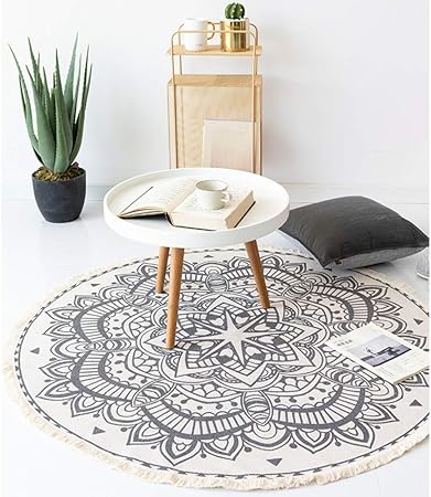 Jxwang Soggiorno Tappeto Rotondo Per Camere Da Letto Tavolino Da Salotto Per Soggiorno Antiscivolo Moderna Tappeto Da Tessitura 120 Cm 47 Pollici Grey Amazon It Casa E Cucina