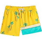 BRISIRA Boys Swim Trunks Bathing Suit Compression Boxer Brief Liner Swim Shorts Swimsuit Anti-Chafe Toddler Kids Youth Teen