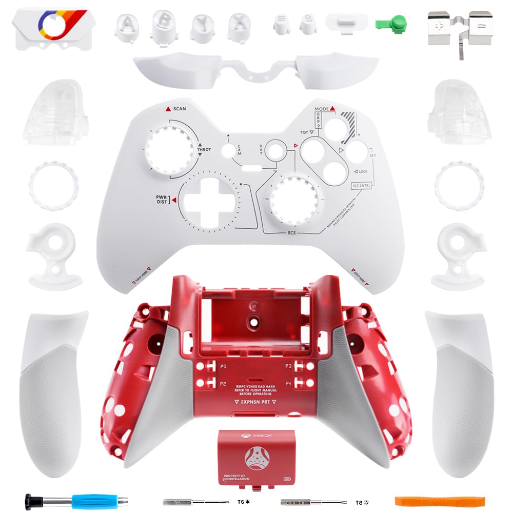 VANPARK Customized Replacement Housing Shell Set, Full Set Front Case Cover and Backplate for Xbox One Elite 1st Version Wireless Controller(Model 1698)