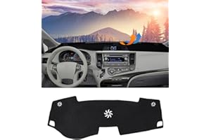 BIBLOZ Dash Cover for Toyota Sienna 2011-2014 Accessories Black Flannel Dashboard Cover Mat Car Dashboard UV Sun Protection