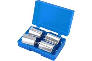 QWORK Double Hooked Weight Set, 4 Pcs 200g (0.44lbs) Chrome-Plated Hook Weight, for General Science and Physics Laboratory Wo