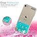 LeYi for iPod Touch 7 Case, iPod Touch 6/ Touch 5 Case with Tempered Glass Screen Protector for Girls,Glitter Quicksand Clear Phone Case for iPod Touch 7th/ 6th/ 5th Generation Turquoise