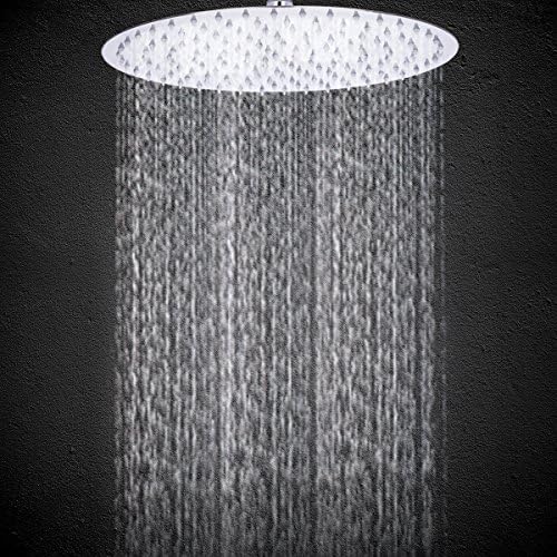 Shower Head, 20 CM Large High Pressure Rainfall Shower Head, Bathroom Fixed Spray Mount made from 201 stainless steel Round Waterfall Showerhead Universal Fitting, Polished Stainless steel finish