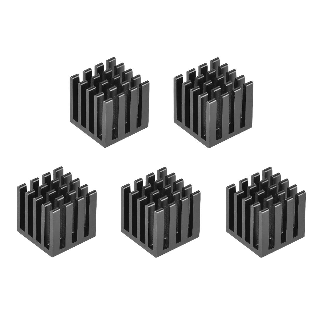 sourcing map Electronic Radiators Heatsink for MOS GPU IC Chip Black 15 x 15 x 15 mm 5pcs