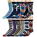12 Pack Men’s Dress Crew Socks - Assorted Patterns and Colors - By Bond St.