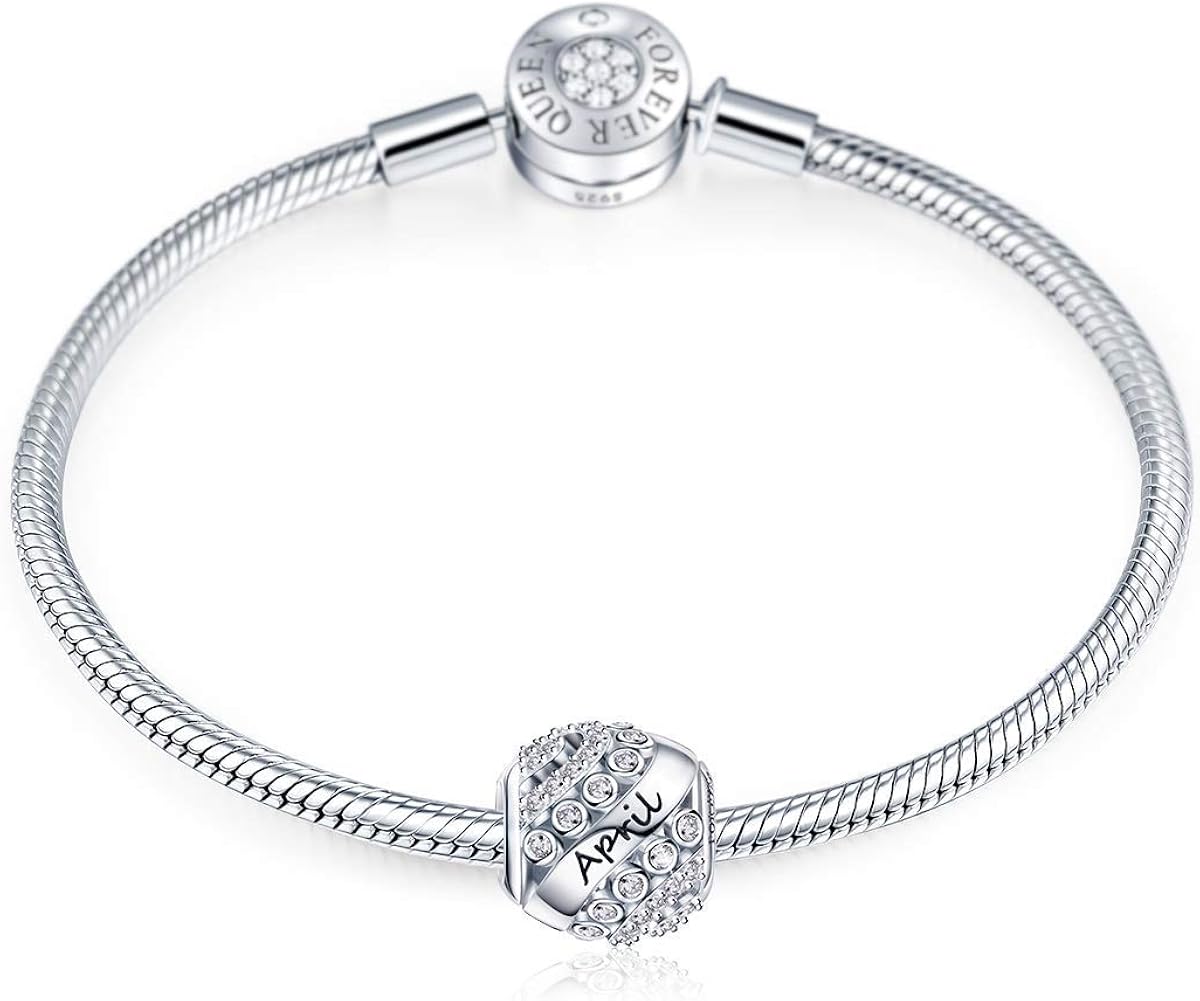 April Birthstone Charms with 6.7 in Charm